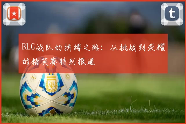 BLG战队的拼搏之路：从挑战到荣耀的精英赛特别报道